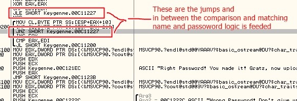 Comparison and matching name password